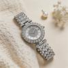 Women's Rhinestone Bracelet Watch Alloy Roman Numerals Quartz Wristwatch with Densely Set Crystals, 7mm Ultra Thin Lightweight Design for Office