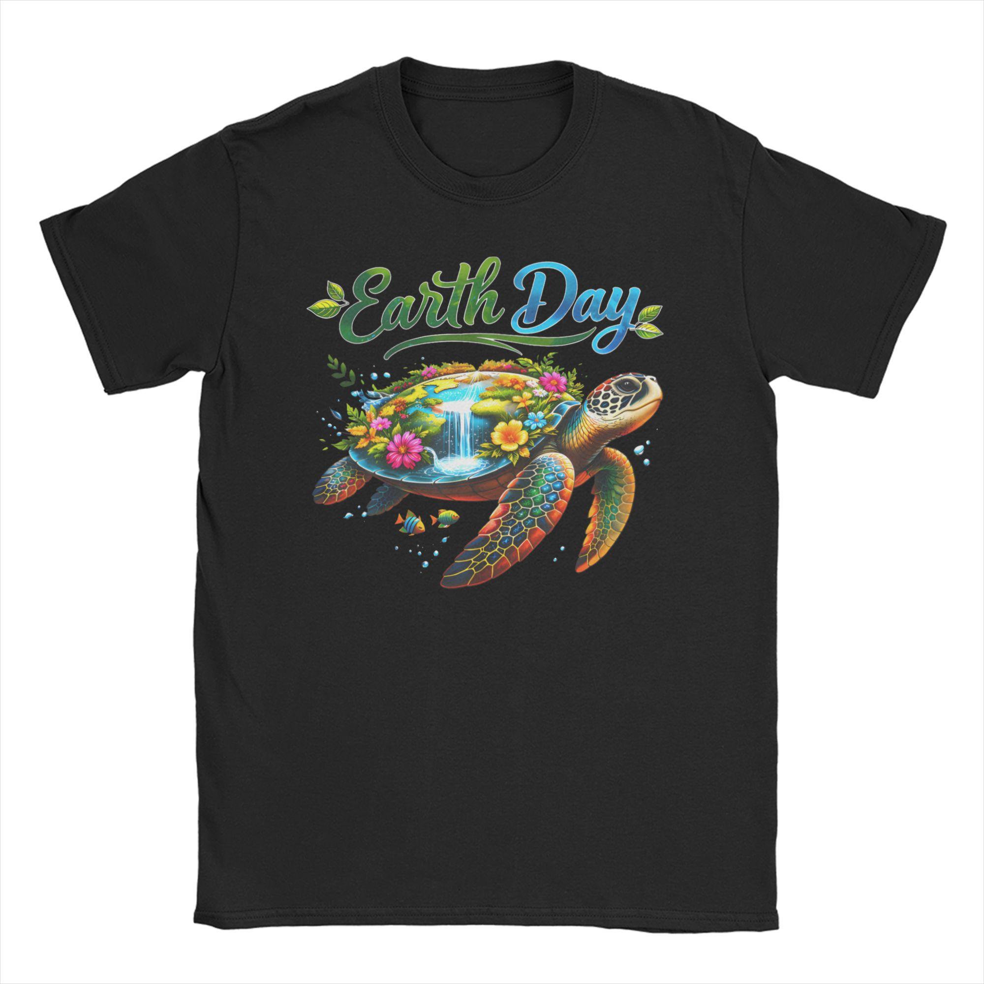 Funny Earth Day 2026 Save The Earth Sea Turtle Men Women T Shirts Tees Short Sleeve Crewneck T-Shirts 100% Cotton Clothing S разноцветный