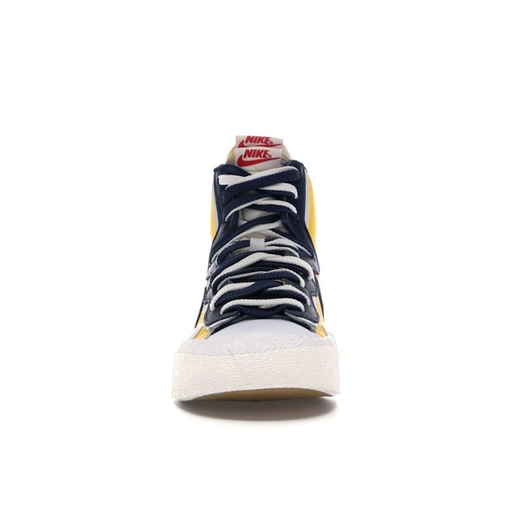 Sacai X Nike Blazer Mid Maize Navy Unisex Sneakers Yellow Varsity-Maize Midnight-Navy-White-Varsity-Red BV0072-700