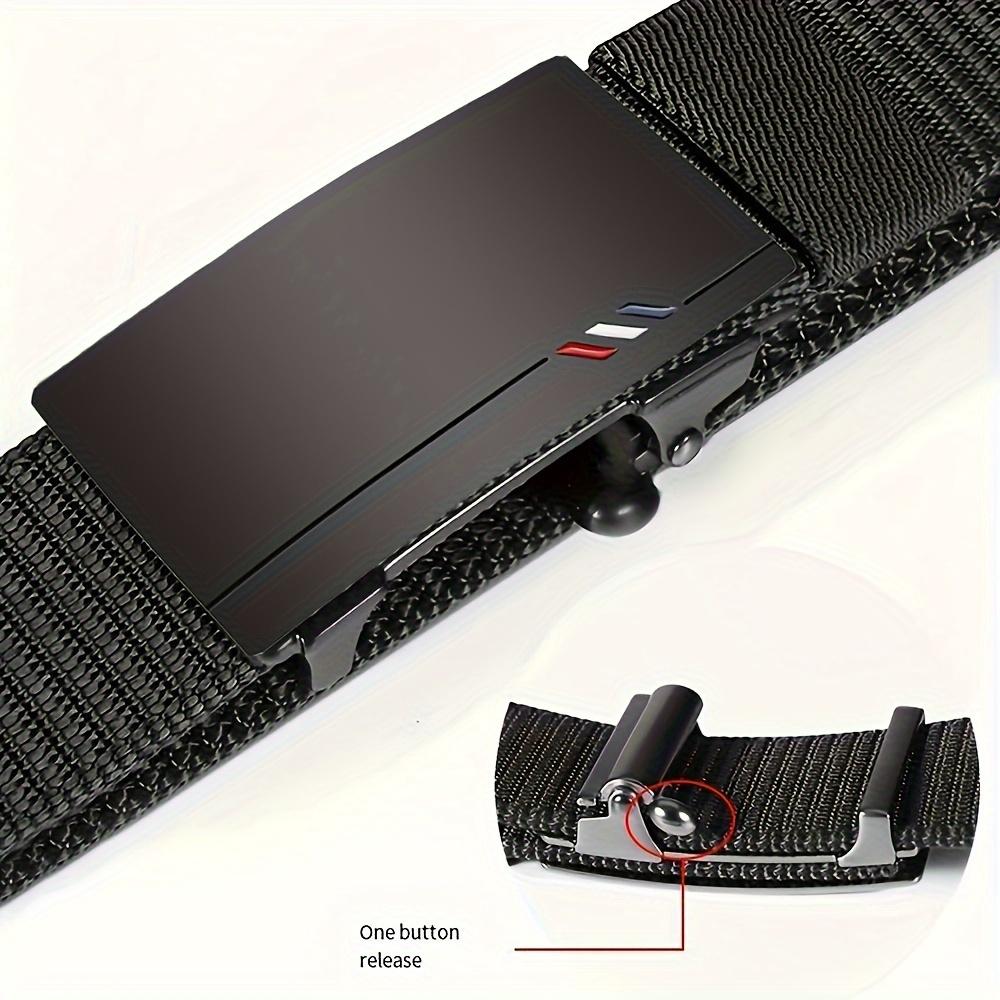 Men's Fashion Canvas Belt Automatic Buckle - Suitable for Outdoors with Jeans, Wear Resistant Waterproof Sports Belt, Black