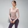Women's V-Neck Yoga Set: Quick-Dry, Breathable, Fashionable Two-Piece with Chest Pads and Long Sleeves