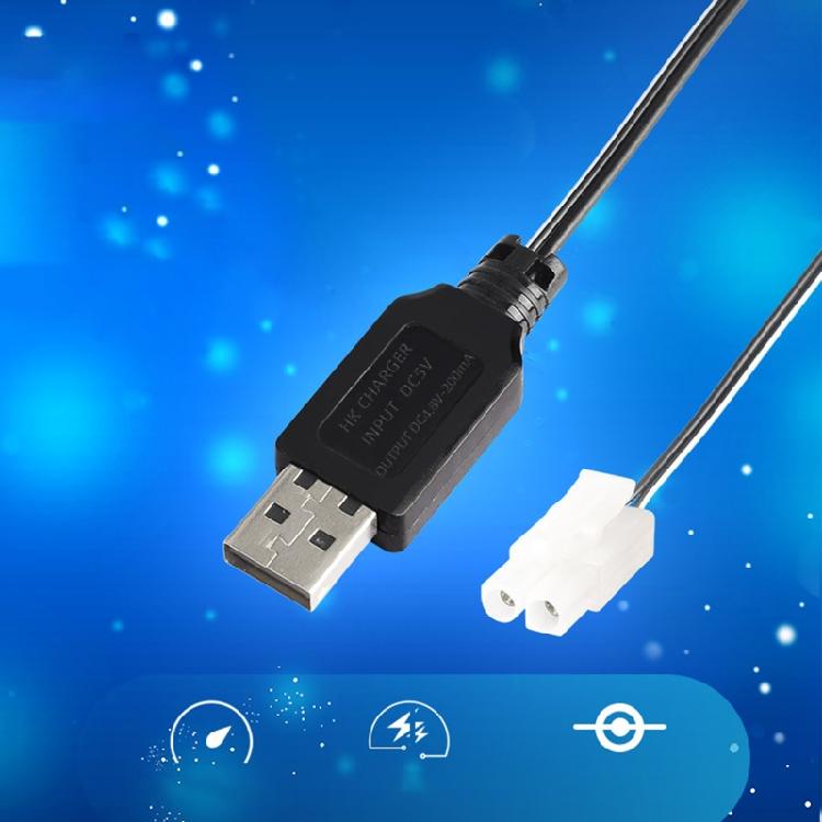 4.8V 200mA NiMh/NiCd Battery USB Charger Packs KET-2P Plug USB Charging Cable