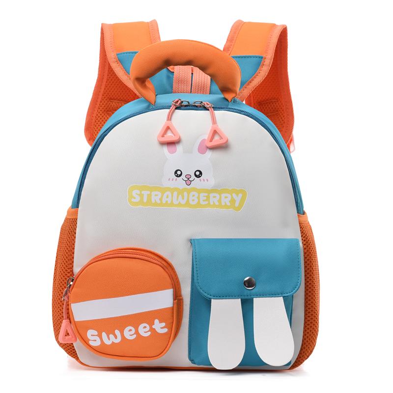 Kindergarten Schoolbag Girls Color Block Cartoon Rabbit Backpack Children's Backpack