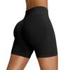 Women's Fashion Solid Color  High Waist Peach Hip Lifting Sports Shorts Tight Yoga Shorts