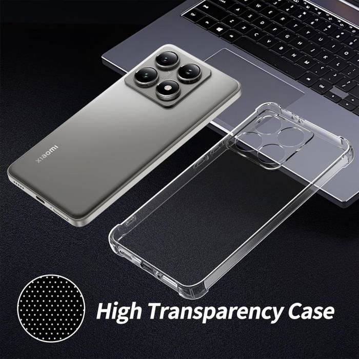 Coque pour Xiaomi 14T Pro - Silicone Antichoc Anti Rayures Transparent Slim Coins Renforcés