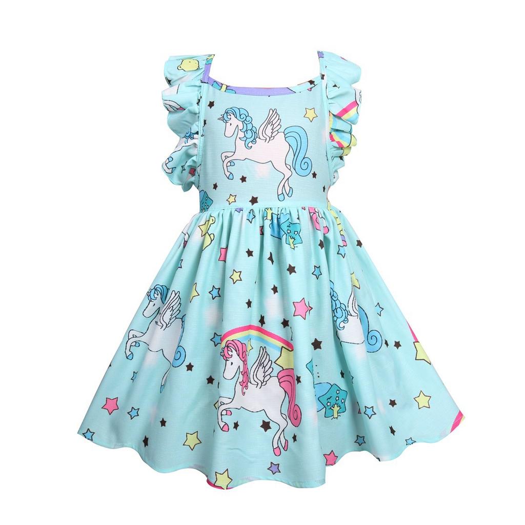 Bebeluși Fete Star Unicorn Rochie Prințesă Petrecere Aniversare Costum Casual Haine