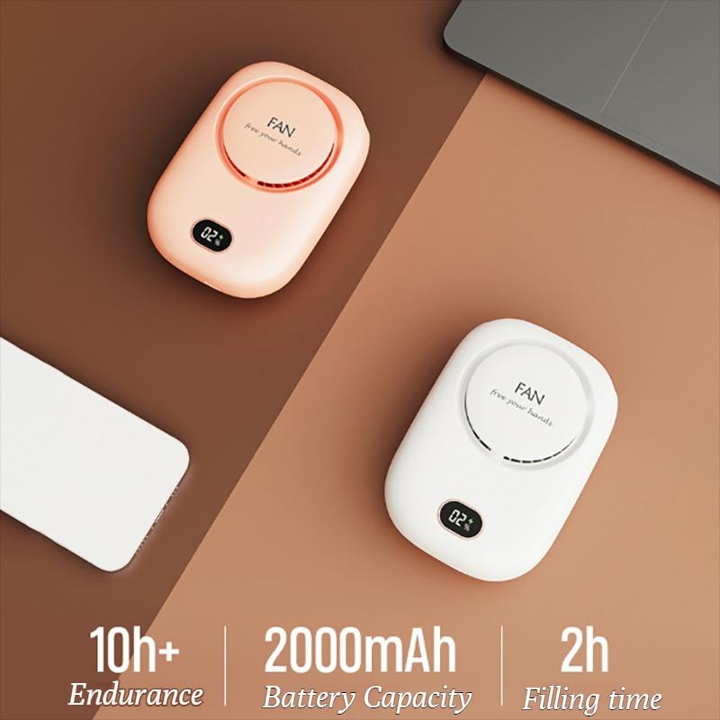 New Cross-Border Lazy Neck Fan - Bladeless USB Charging Mini Fan with Powerful Airflow for Waist & Neck Wear