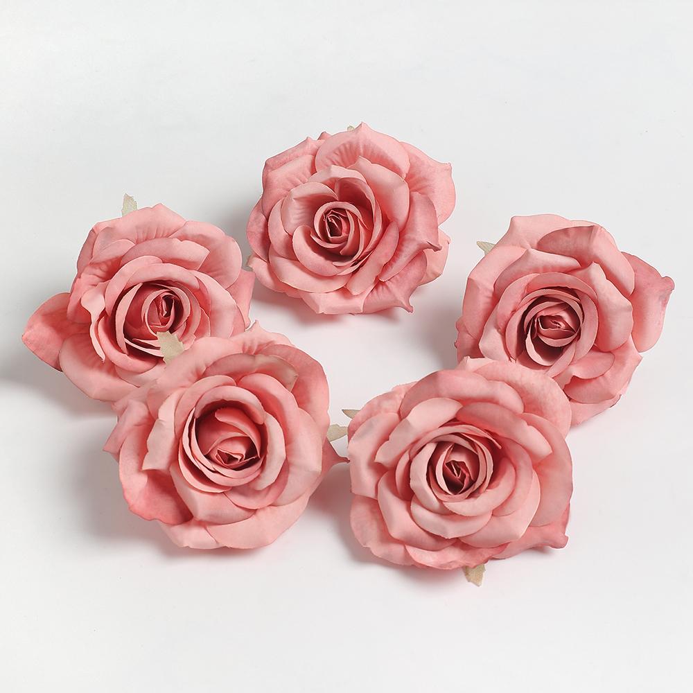 

3/5/10Pcs Rose Artificial Silk Fake Flowers for Home Room Decoration DIY Accessories 8cm Fake Flowers Wedding Brides Party Decor 3Pcs розовый