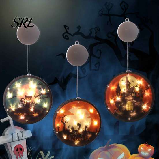 Battery Powered Ghost Light Halloween Window Decor Light, Pumpkin Fairy Hanging Lamp String Lantern for Party, Spooky Decoration, Festive Prop