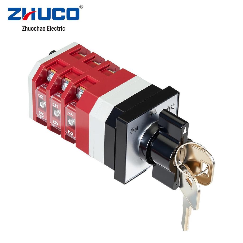 Zhuochao LW12-16/D0723.3Y Lockable 3-Position 3-Speed Rotary Switch