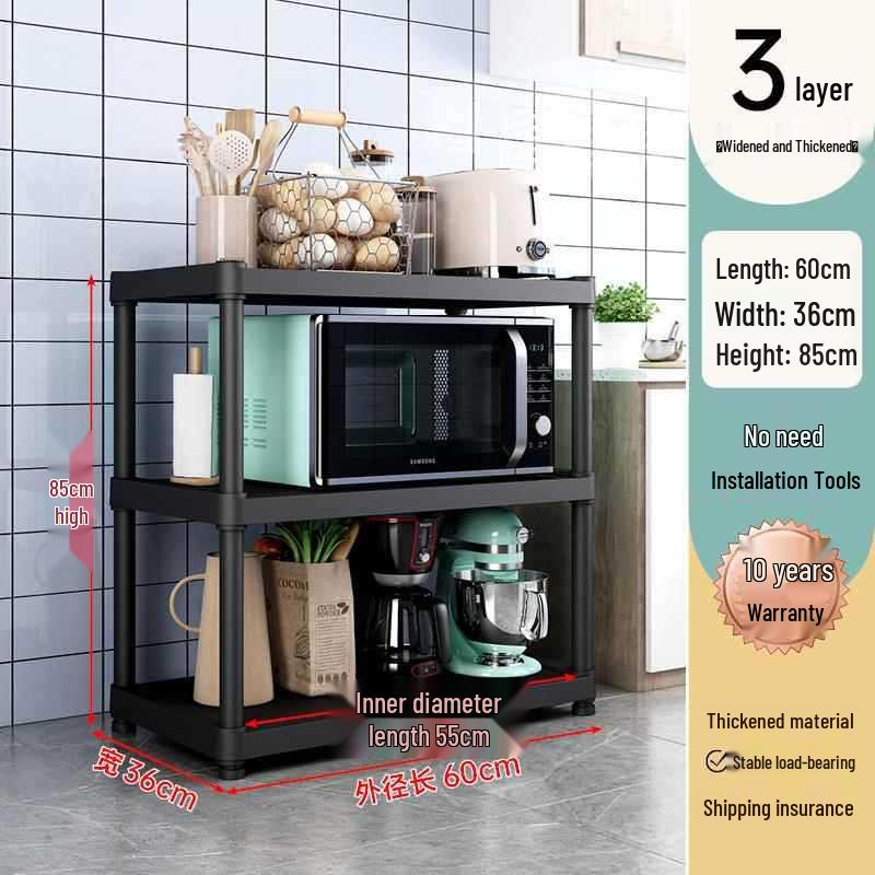 Multi-Layer Kitchen Storage Rack: Microwave & Pot Holder with Shelves