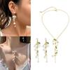 Bohemiean Bell Orchids Flower Earring Necklace Summer Preal Flower Leaf Earring