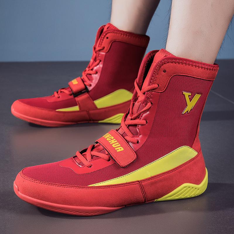 New Boxing Shoes Men's Sanda Shoes High-top Fighting Training Shoes Wrestling Shoes Fall Boots One Piece 2025
