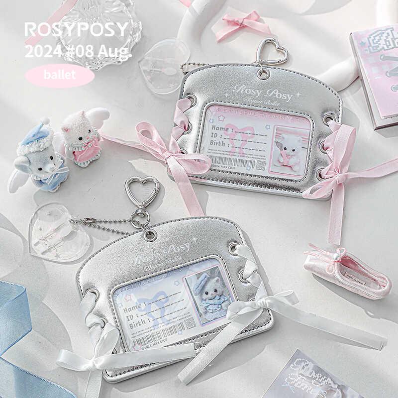 Leather Ballet Lace-Up ID Card Holder - Soft, Compact, Horizontal Design