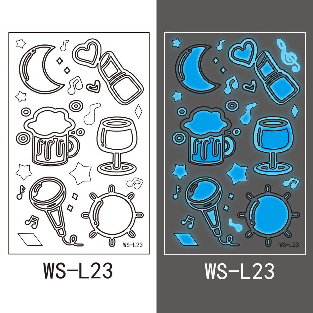 Blue Luminous Tattoo Stickers for Nightclub and Music Festival Parties