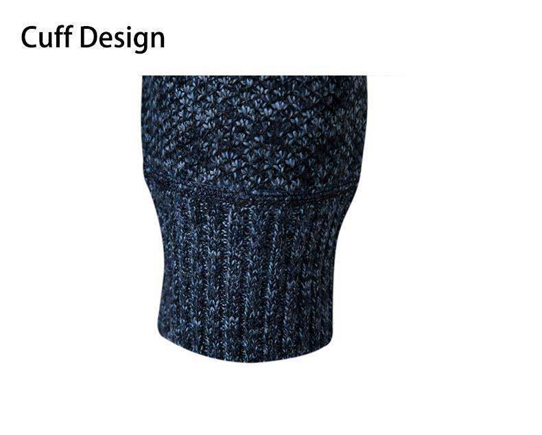 2024 Men's Plus Velvet Half-Zip High Collar Sweater - Autumn/Winter Fashion Knit Pullover