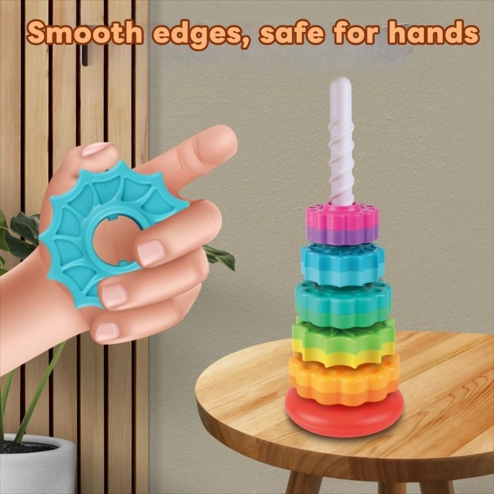 Safety Baby Stacking Puzzle Toys Spinning Colored Children's Toys Rotating Screw Bolt Toys  Kids