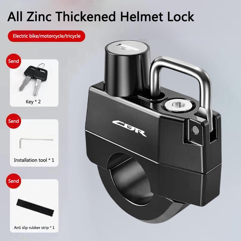 QHC2 Motorcycle Helmet Lock Anti-theft Security Metal Lock For Honda CBR 125R 954 600 650F 650R 1100XX 1000F CBR 600RR 1000RR