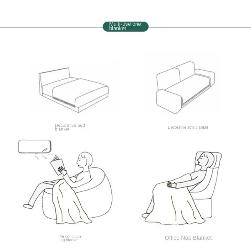 Gestrickte Überwurfdecke mit Quasten, Blasenstruktur, leichte Überwürfe als Couchbezug, Heimdekoration