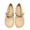 [Youshilai] Round Head Sweet Pearl Loafers Women's Spring 2025 New Shallow Mouth with One Pedal