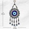 Silver Evil Eye Wall Hanging – Handmade Turkish Blue Nazar Amulet | Spiritual Protection Charm for Home & Office