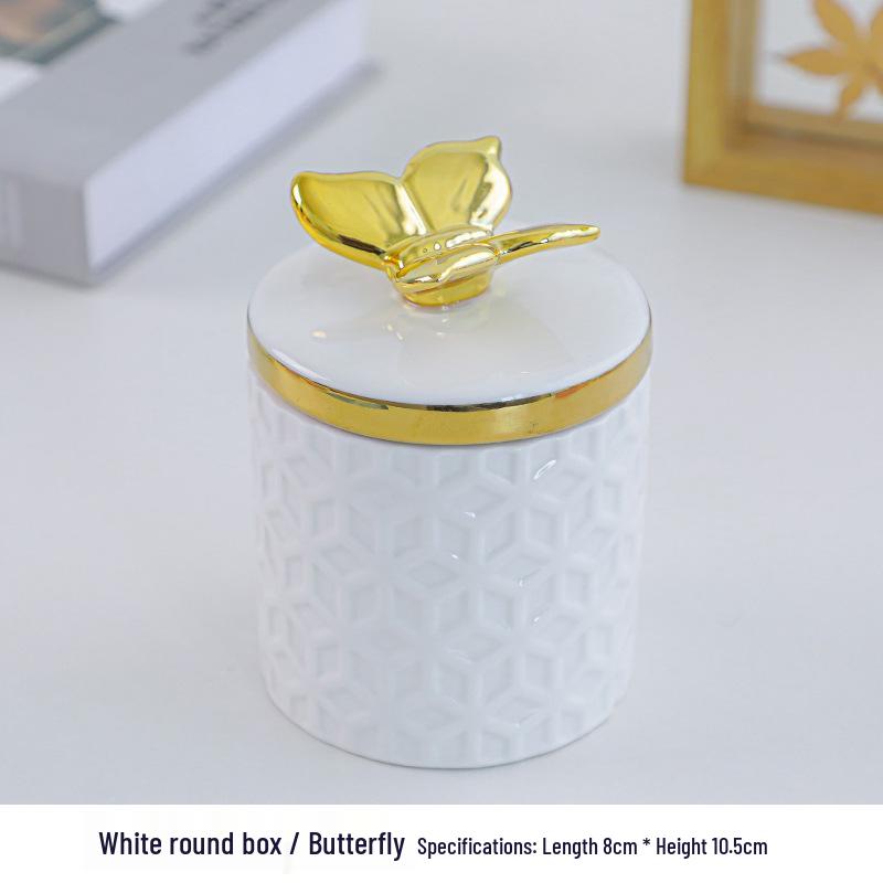 Nordic Ceramic Jewelry Box - Creative Girly Desktop Souvenir & Decorative Ornament