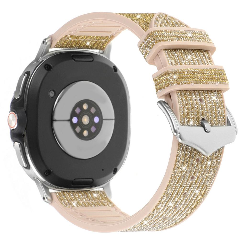 Błyszczący Dekor PU + Silikonowy Pasek do Samsung Galaxy Watch8 Classic 46mm / Watch8 44mm / 40mm Zamienny Pasek do Zegarka