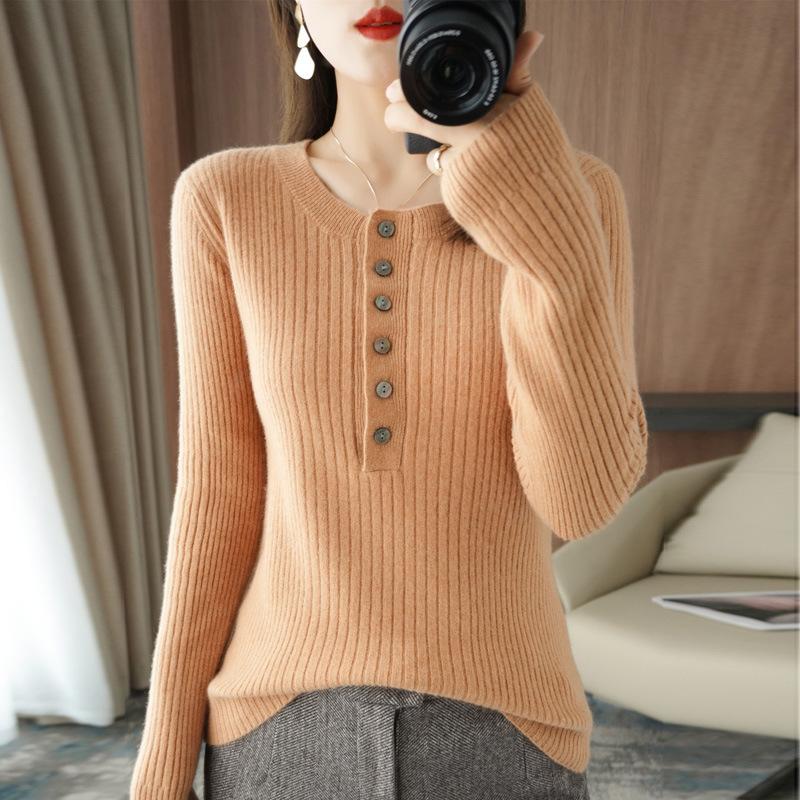 Autumn Women's Sweater Temperament Pullover Round Neck Regular Sweater Women's Knitwear
