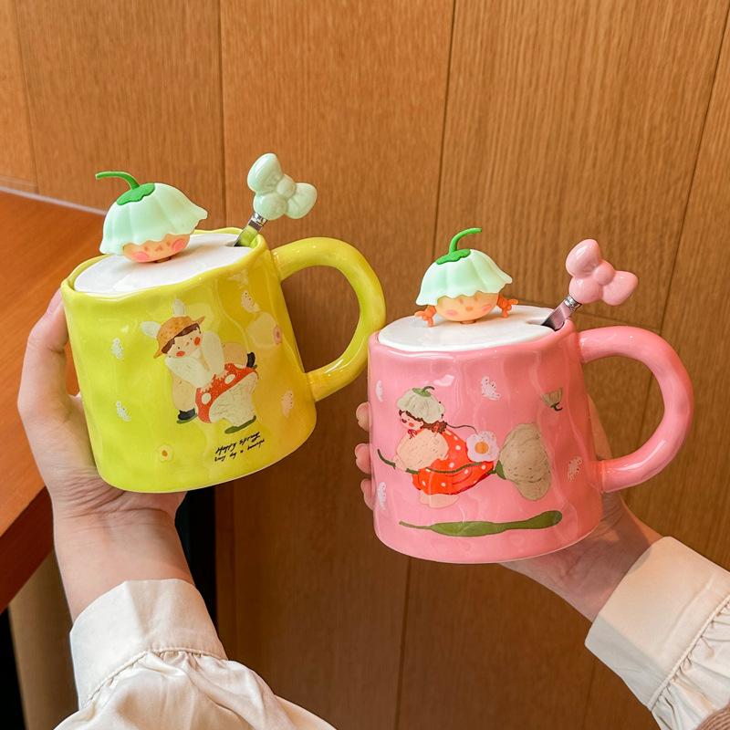 Birthday Gift Cute Cartoon Boy Mug Girl Gift Box Couple Ceramic Coffee Drinking Cup