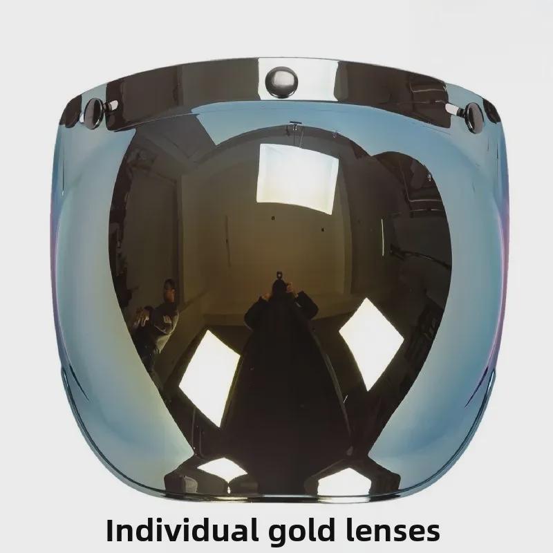 Japanese Three-Button Bubble Lens Motorcycle Helmet