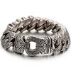 Men's Stainless Steel Bracelet Cool Punk Spiked Link Chain Bracelets for Man Vintage Retro Metal Jewelry for Men Birthday Gift
