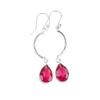 Pink Tourmaline Gemstone 925 Sterling Silver Jewelry Handcrafted Earrings 2.60" EE-43-18