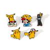 5 Pcs Anime Ash Ketchum Brooch Cute Pikachu Enamel Pin Metal Badge Jewelry Backpack Clothing Accessories Festive Gift
