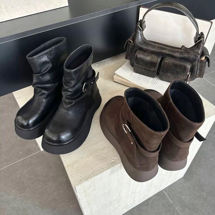 2025 new autumn Martin boots women's versatile thick-soled heightening short boots fashion casual versatile British style short boots women