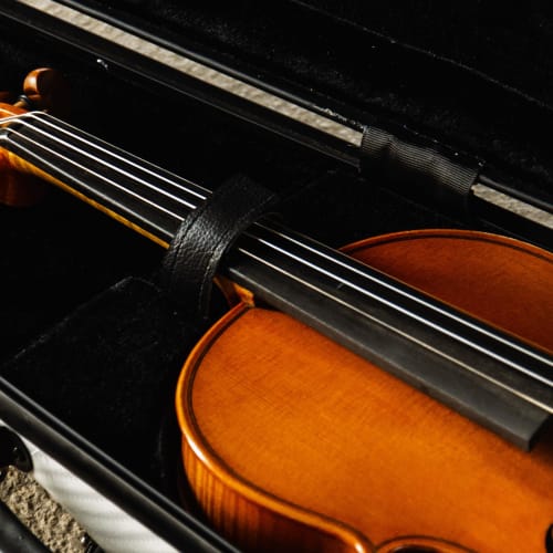 Christiana carbon fiber long triangular violin case with hygrometer and password lock (white pattern)