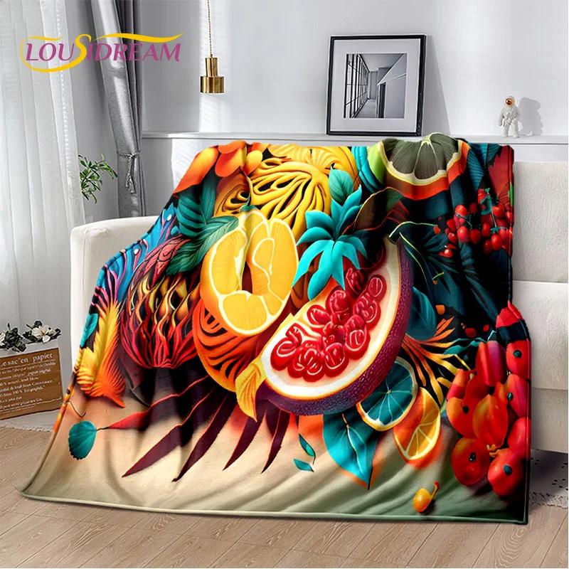 Cartoon Cute Fruit 3D Printing Blanket,Soft Throw Blanket for Home Bedroom Bed Sofa Picnic Travel Office Rest Cover Blanket Kids
