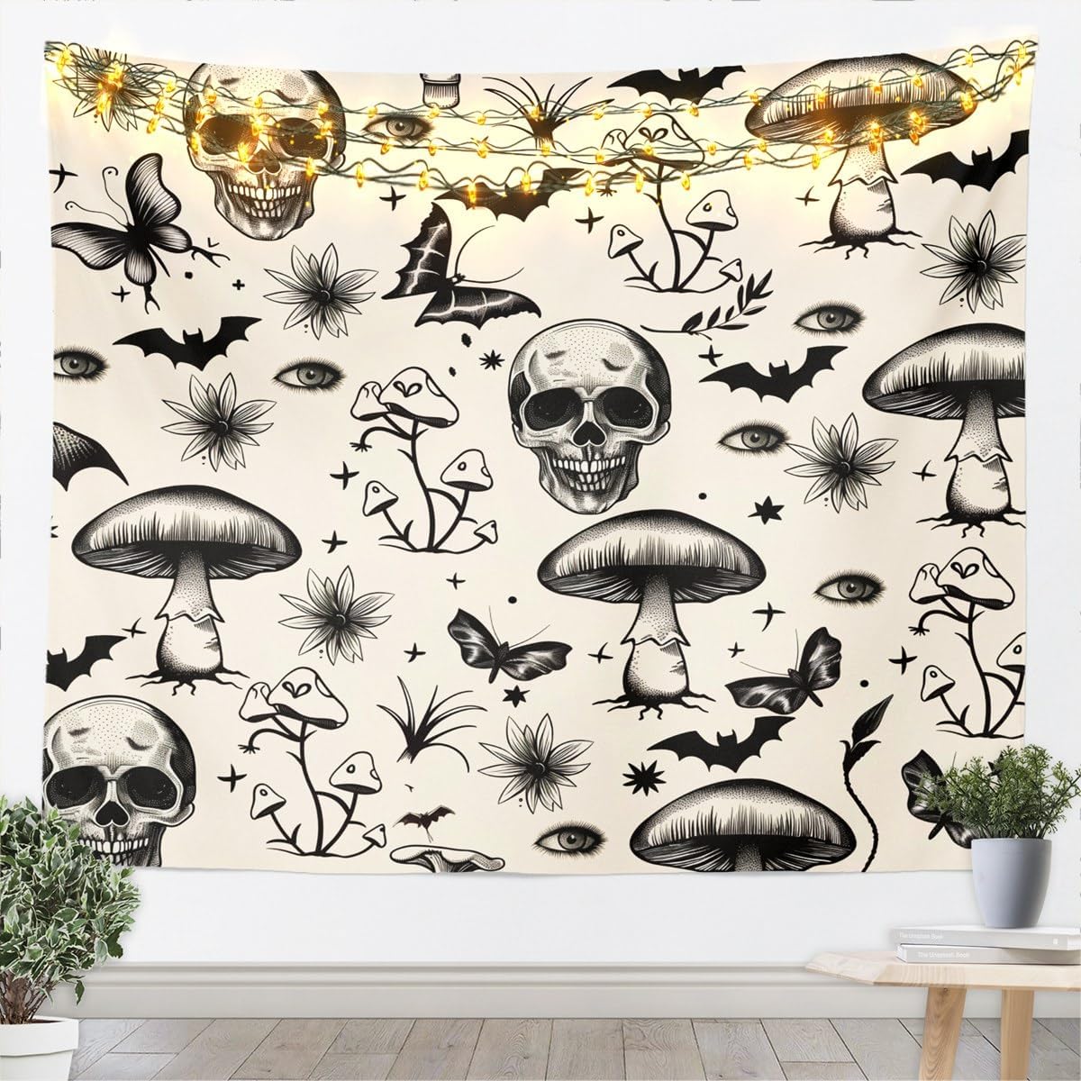 

Colorful Leaves Embroidery Style Tapestries Wall Hanging Living Room DecorSun Stars Moon Galaxy Black Durable Wall Blanket 74x94cm(29x37in)