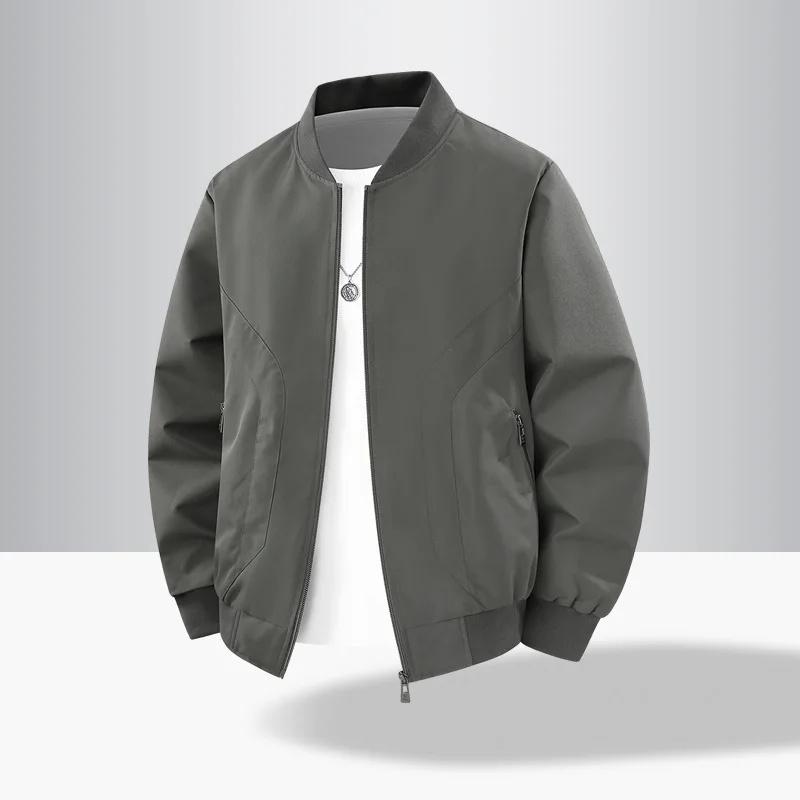 

Весенне-осенняя мужская куртка с бейсбольным воротником, повседневная, свободного кроя, модная, винтажная куртка-бомбер, верхняя одежда для мужчин 6XL серый