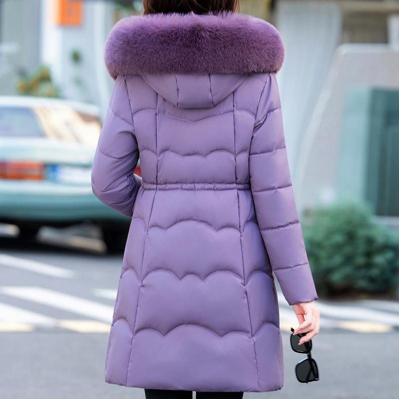 Fashion Winter Jackets Woman Long Parkas Hooded Faux Fur Collar Loose Thick Warm Women's Coats