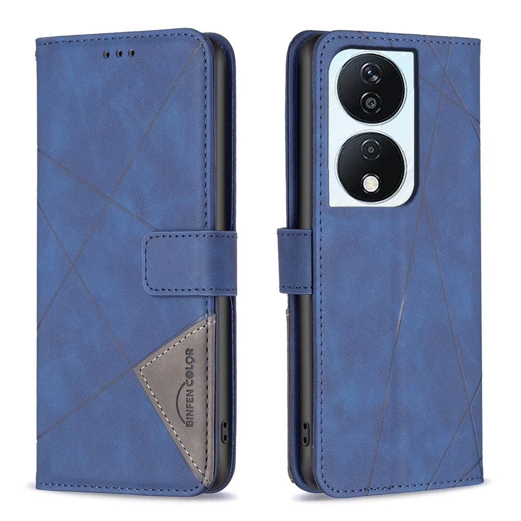 For Honor X7b 4G/90 Smart Phone Cases Wallet Stand Geometry Imprint Leather Cover