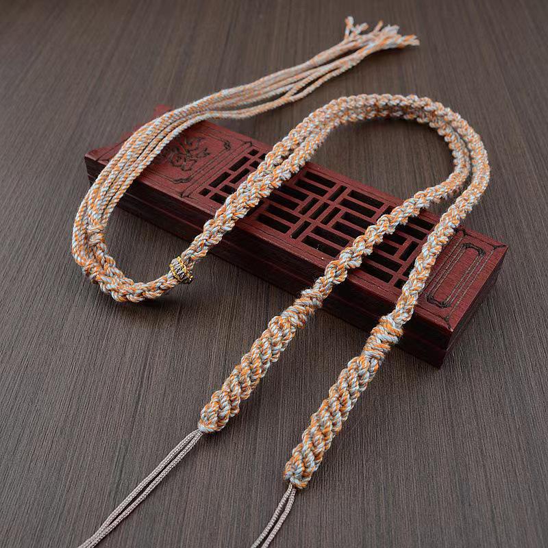 Tibetan Style Hand-Woven Cotton Thread Tangka Pendant Necklace Rope