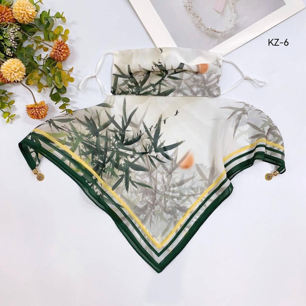 Potato buttercup yarn ice feeling breathable thin mask neck protection silk scarf cover the whole face mulberry spring summer sun protection shade spo