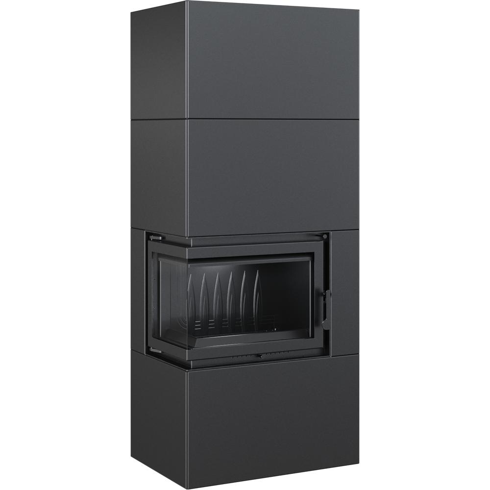 Modular fireplace Box 8 kW Ø 200 Black