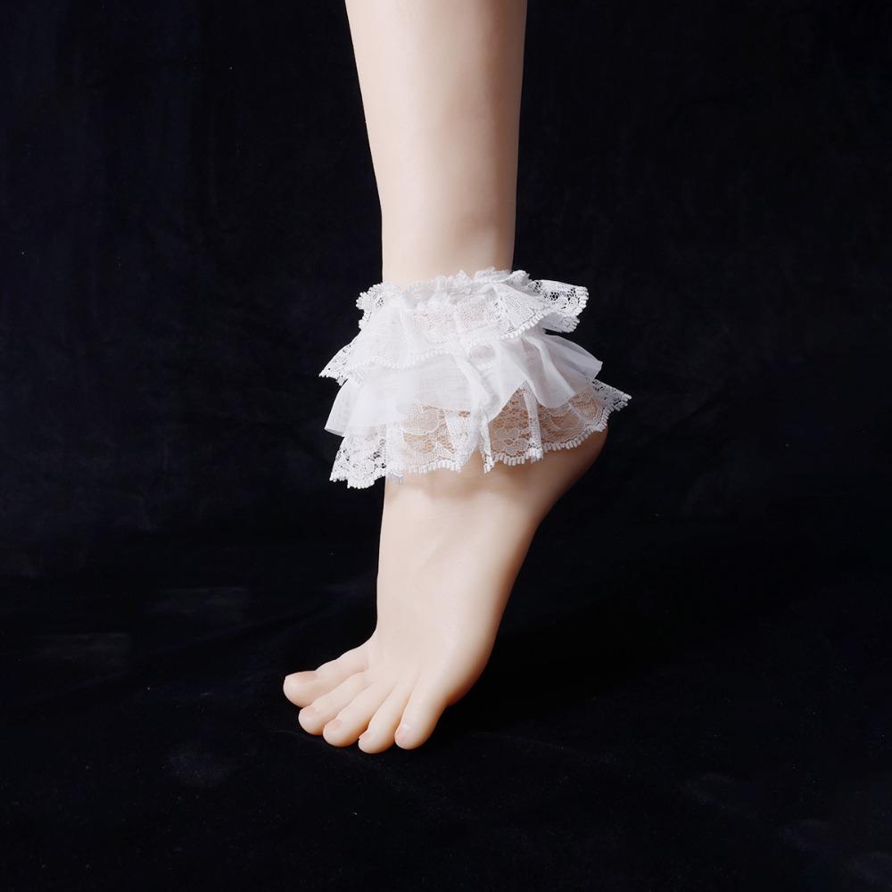 1 paire de couvre-chaussettes courts multicouches Couvre-pieds doux Style Lolita Bordures pour chaussettes JK