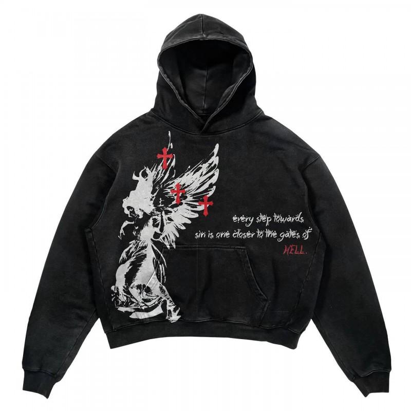 Sweat à capuche unisexe surdimensionné Streetwear Impression 3D Manches longues Pull Haut décontracté Adolescents Adultes