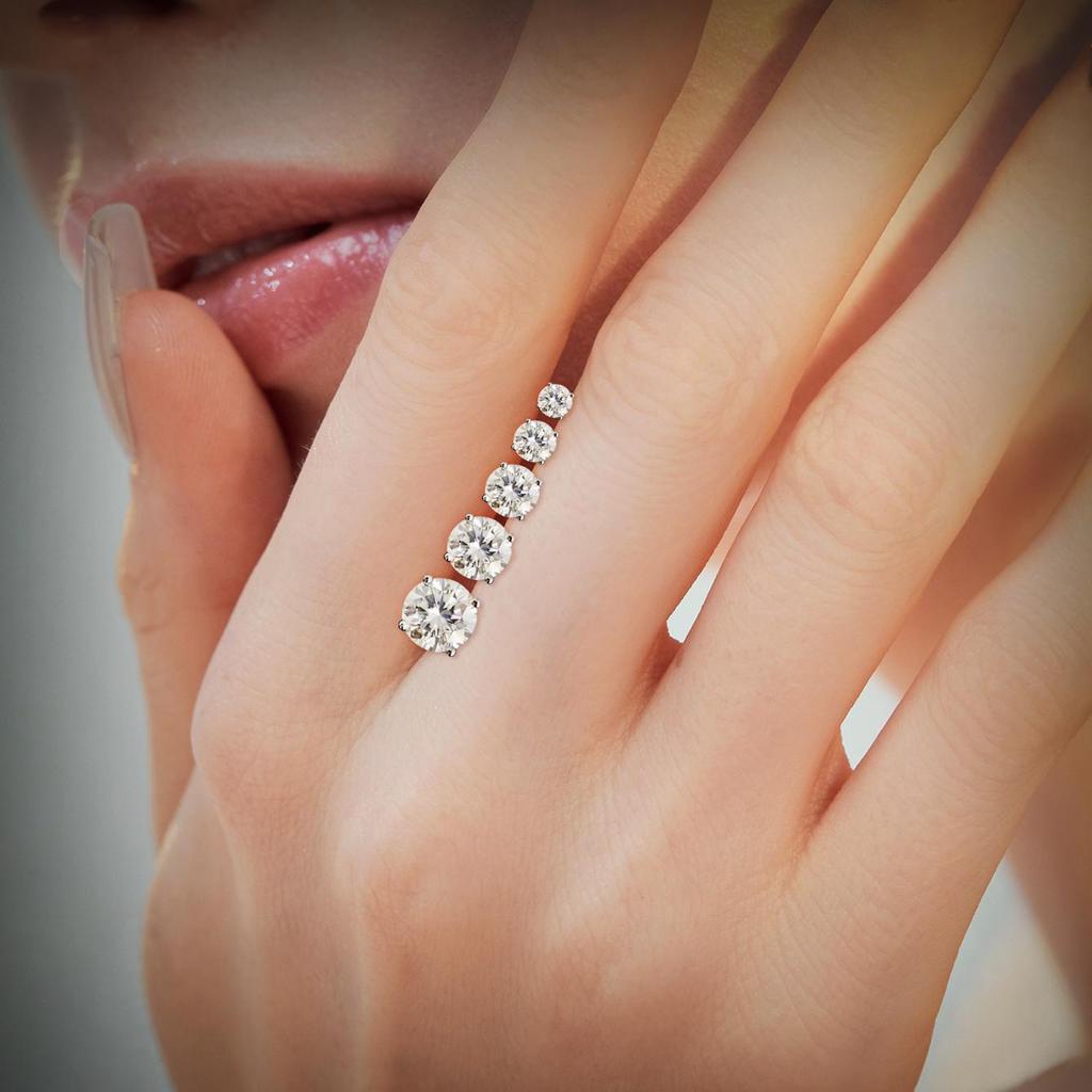 Umcho 5mm Silver Moissanite 925 Sterling Silver Stud Earring