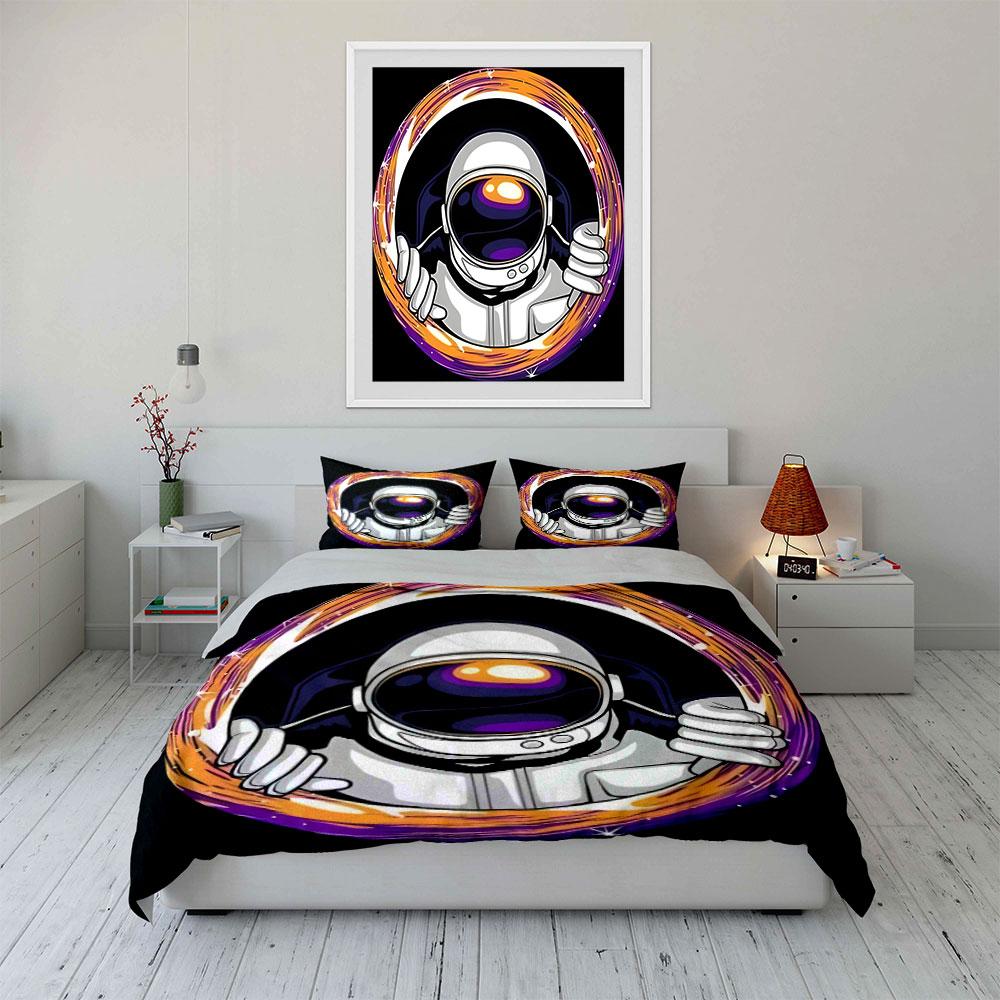 "Astronaut Adventure Themed Graphic Set" Exquisite three-piece bedding set gift for kids and adults