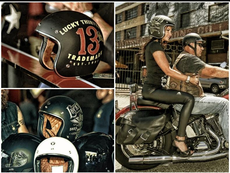 Unisex Vintage Motorcycle Helmet Built-in Lens Open Face Helmet