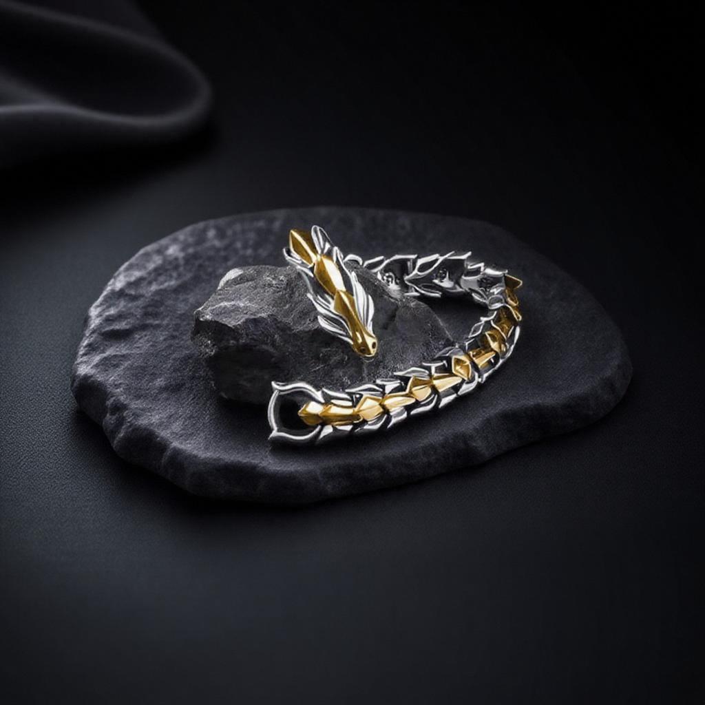 Mens Dragon Bracelet Curb Chain Gothic Biker Link Cuff Wristband 1PC Men's Accessories Gift for Him