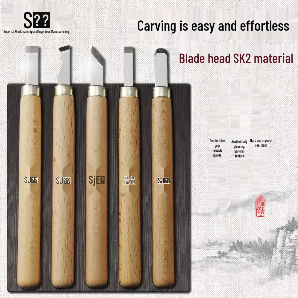Master Craftsman Wood Carving Knife Set: Handheld Knives & Stamp Carvers for Wood, Rubber, and Plaster Crafting